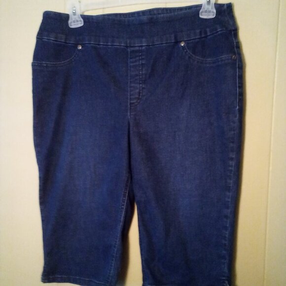 Chico's Perfect Stretch Soft Jegging Pedal Pusher Women 2.5 14 L Capri Blue - Picture 2 of 13